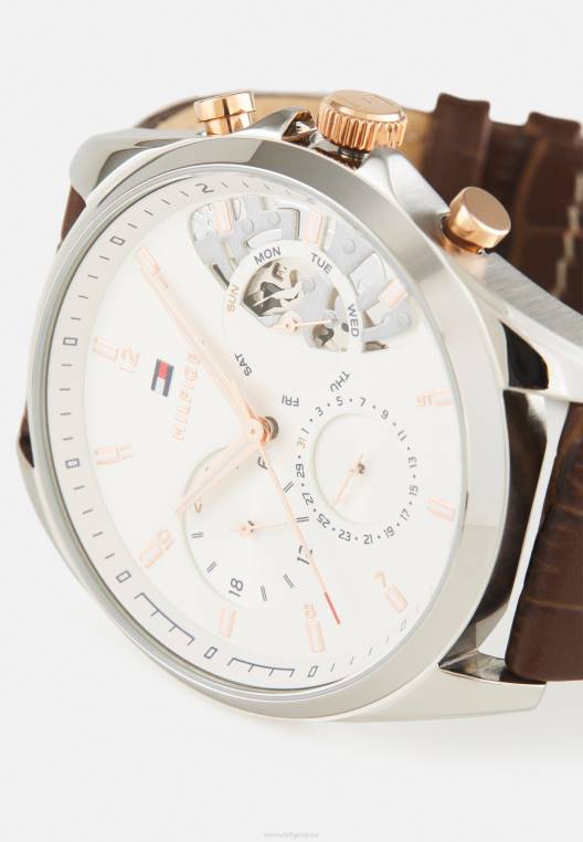 שעון כרונוגרף בייקר NX205103 חום לבן Tommy Hilfiger