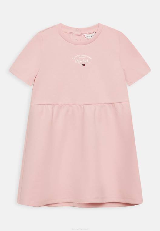 תסריט שמלת פונטו שמלת ג'רסי NX205155 גוון ורוד Tommy Hilfiger