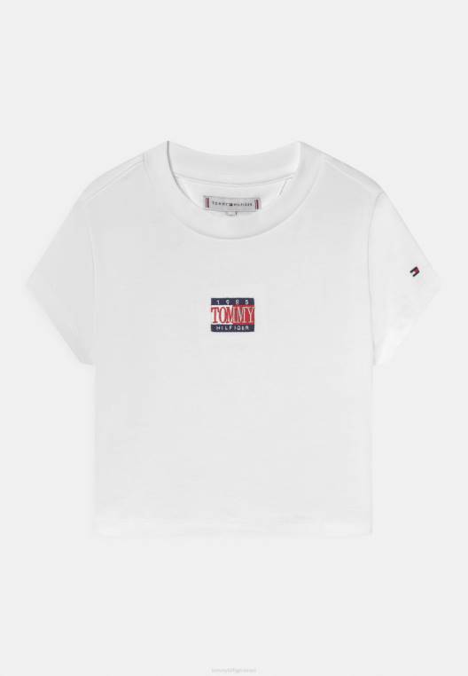 חולצת טריקו נצחית בהדפס קרופ NX205174 לבן Tommy Hilfiger