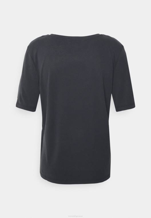 חולצת טריקו בסיסית רגועה סקופ NX205191 שָׁחוֹר Tommy Hilfiger