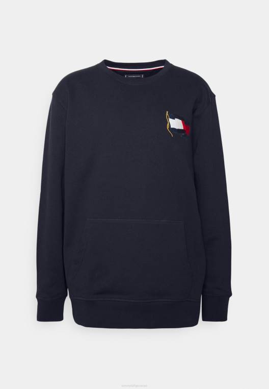 סווטשירט קז'ואל עם צווארון NX205194 שמיים מדבריים Tommy Hilfiger