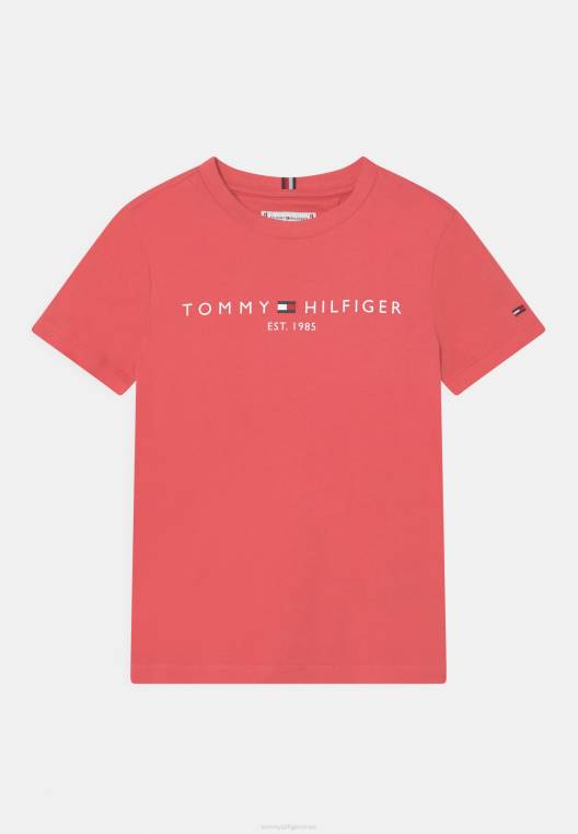 חולצת טי חיונית בהדפס יוניסקס NX205195 וָרוֹד Tommy Hilfiger