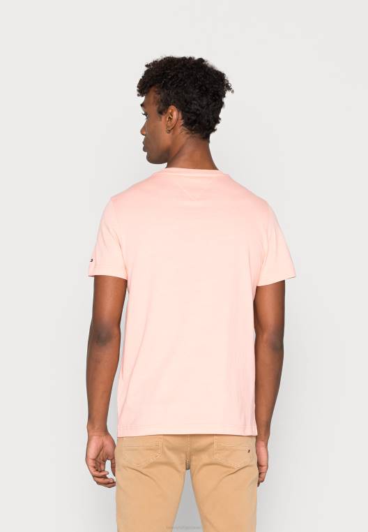 חולצת טי בהדפס דגל ליניארי NX205245 אפרסק שקיעה Tommy Hilfiger