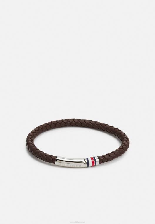 צמיד משפחתי צמה NX205270 בצבע חום/כסף Tommy Hilfiger