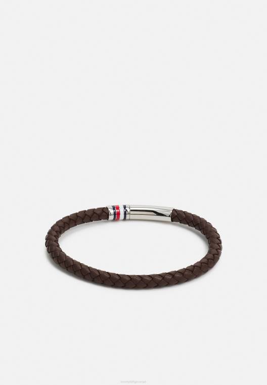 צמיד משפחתי צמה NX205270 בצבע חום/כסף Tommy Hilfiger