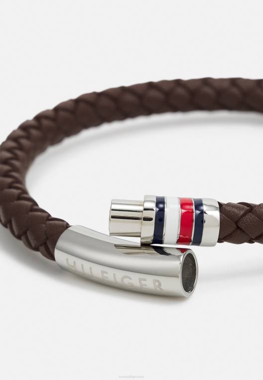 צמיד משפחתי צמה NX205270 בצבע חום/כסף Tommy Hilfiger