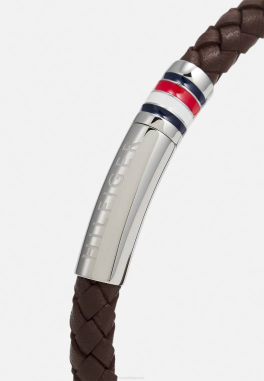 צמיד משפחתי צמה NX205270 בצבע חום/כסף Tommy Hilfiger