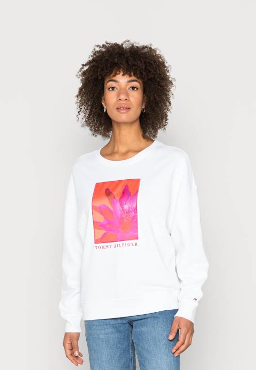 סווטשירט פתוח פרחוני NX205282 אופטי לבן Tommy Hilfiger