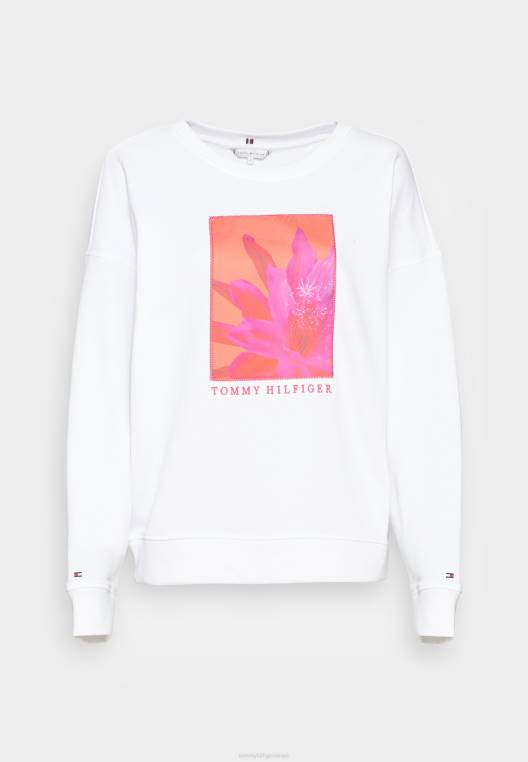 סווטשירט פתוח פרחוני NX205282 אופטי לבן Tommy Hilfiger