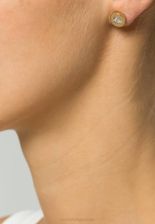 עגילי חתימה קלאסיים NX205289 בצבע זהב Tommy Hilfiger