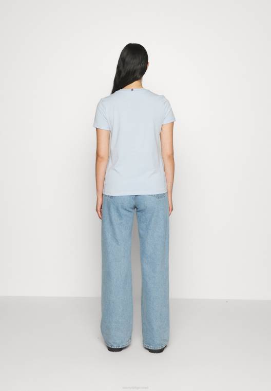 חולצת טריקו גרפית עם צווארון צווארון בהדפס טי NX205295 כחול מבריז Tommy Hilfiger