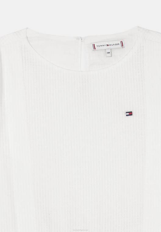 שמלת חולצת שמלת דובי רשת NX205303 לבן עתיק Tommy Hilfiger