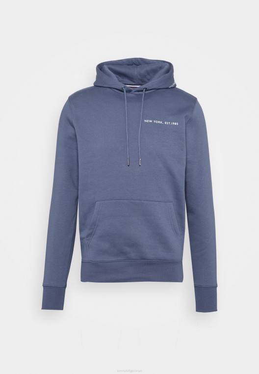סווטשירט קפוצ'ון רב מיקום NX205315 אינדיגו דהוי Tommy Hilfiger