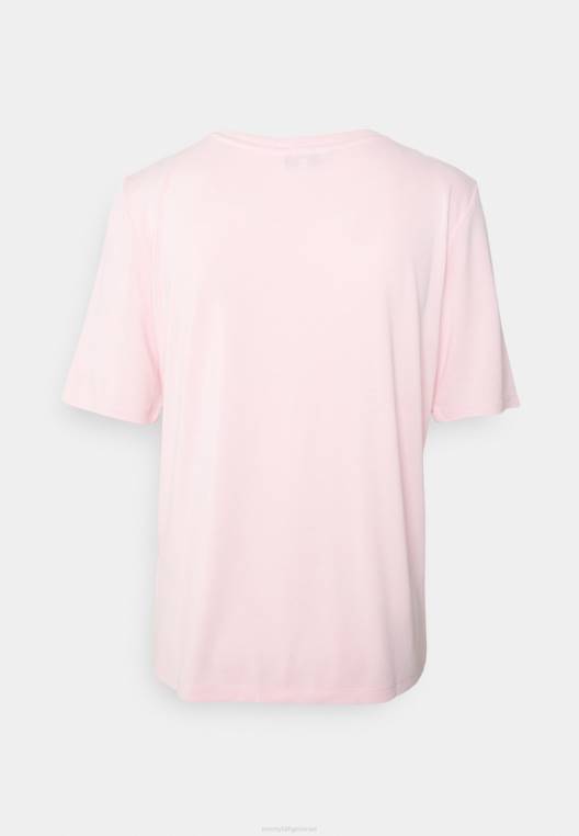 חולצת טריקו בסיסית רגועה סקופ NX205316 ורוד פסטל Tommy Hilfiger