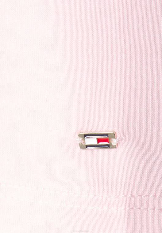 חולצת טריקו בסיסית רגועה סקופ NX205316 ורוד פסטל Tommy Hilfiger