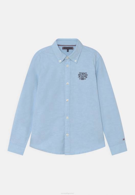 חולצת אוקספורד ממותגת NX205405 כחול חוף Tommy Hilfiger