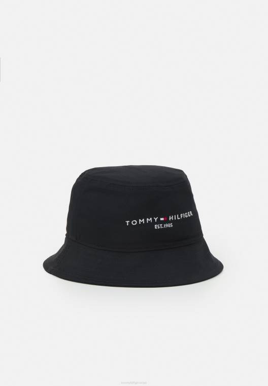 כובע דלי לילדים הוקם כובע יוניסקס NX205406 שָׁחוֹר Tommy Hilfiger