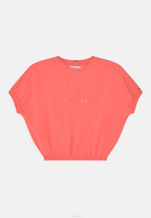 חולצת טי עם הדפס לוגו נייר כסף NX205410 אגרוף אי Tommy Hilfiger