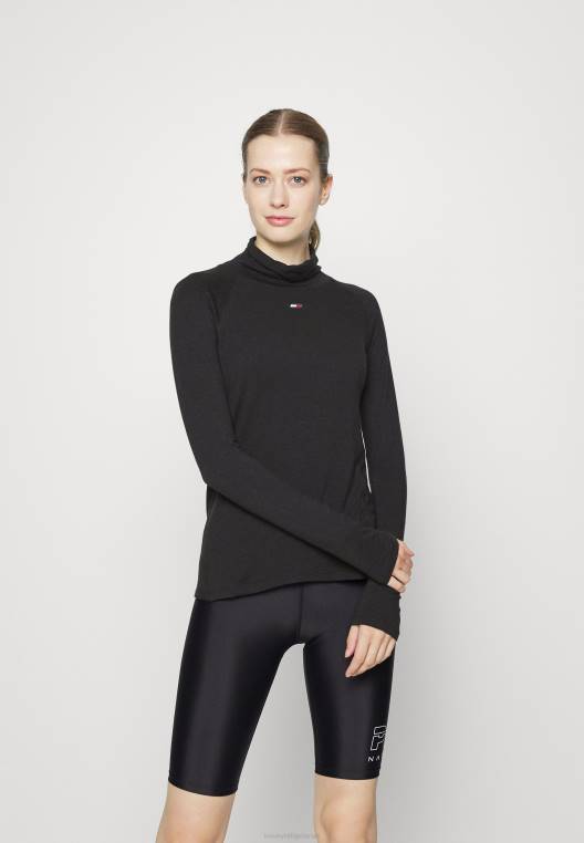 חולצה גבוהה עם שרוולים ארוכים NX205419 שָׁחוֹר Tommy Hilfiger