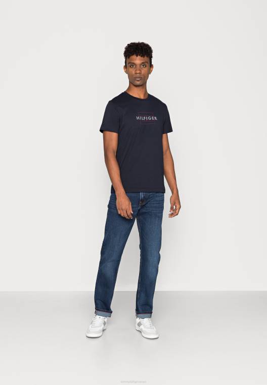 חולצת טי בהדפס דגל ליניארי NX205425 שמיים מדבריים Tommy Hilfiger