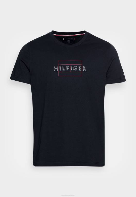 חולצת טי בהדפס דגל ליניארי NX205425 שמיים מדבריים Tommy Hilfiger