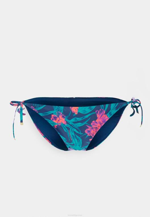 תחתוני ביקיני עם קשירה צדדית NX205436 אינדיגו דמדומים טרופיים Tommy Hilfiger