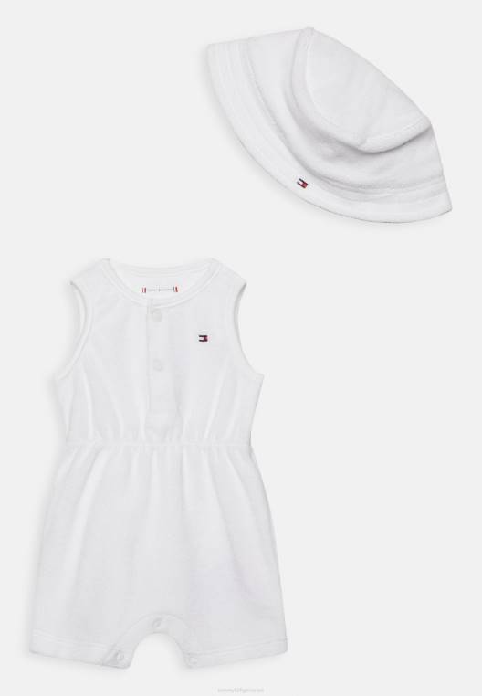 סרבל יוניסקס של מגבות לתינוק NX205461 לבן Tommy Hilfiger