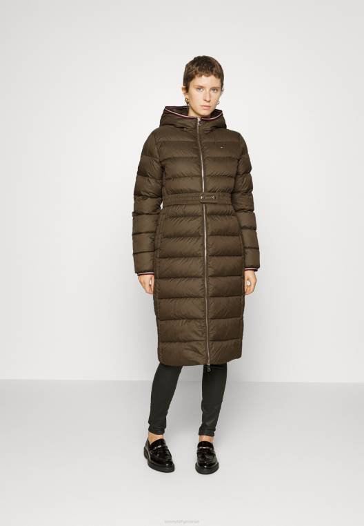 מעיל חורף מקסי נשי NX205466 צבא ירוק Tommy Hilfiger