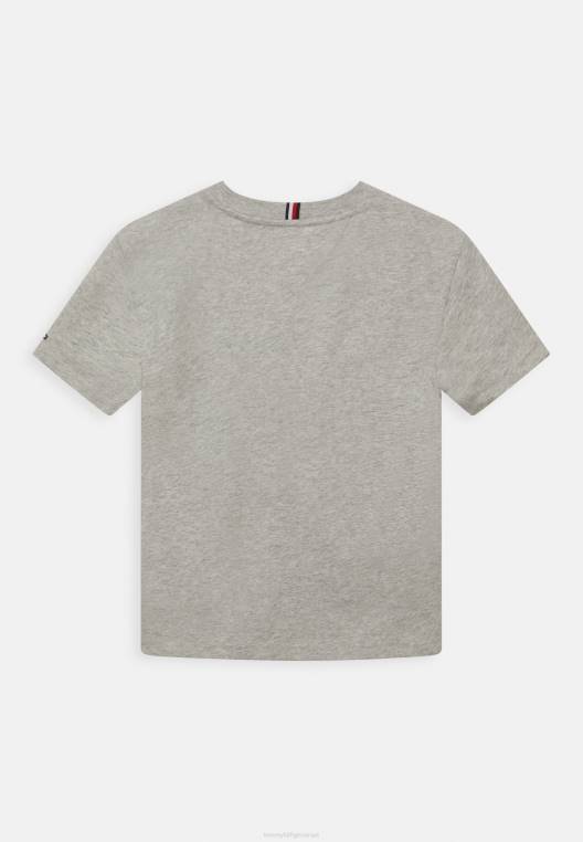 חולצת טריקו גרפית בהדפס טי NX205474 אברש אפור בהיר Tommy Hilfiger