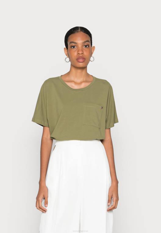 חולצת טריקו בסיסית עם צווארון עגול NX205493 פארקים Tommy Hilfiger