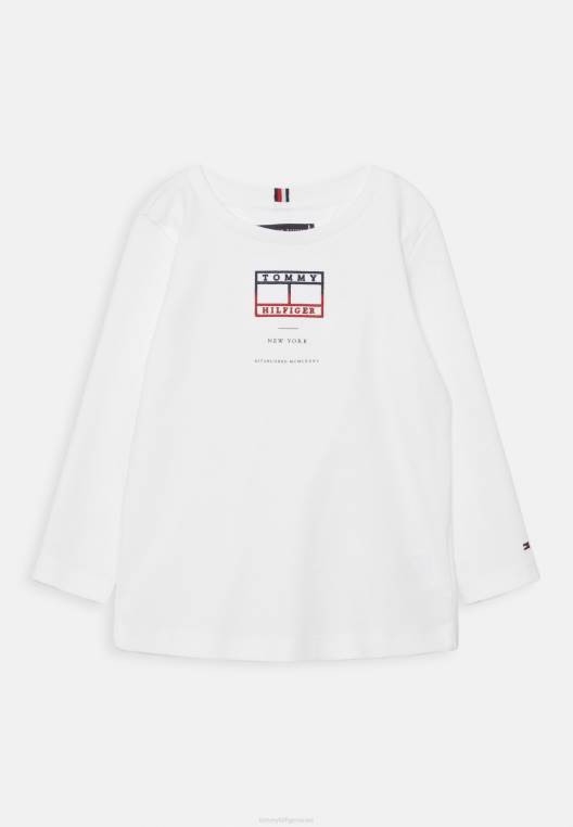 חולצה רקומה עם שרוולים ארוכים NX205564 לבן Tommy Hilfiger