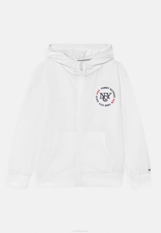 סווטשירט נצחי עם רוכסן NX205572 לבן Tommy Hilfiger