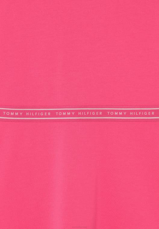 שמלת ג'רסי שמלת טייפ פונטו סקייטר NX205585 התראה ורודה Tommy Hilfiger