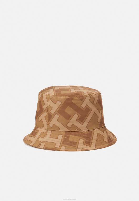 כובע דלי מונוגרם כובע יוניסקס NX205587 חאקי מדברי Tommy Hilfiger