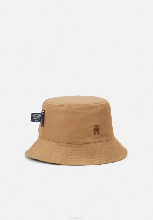 כובע דלי מונוגרם כובע יוניסקס NX205587 חאקי מדברי Tommy Hilfiger