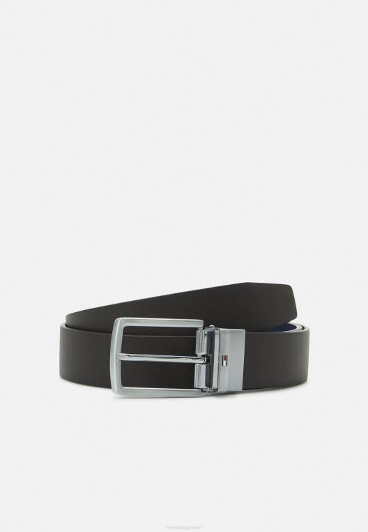 חגורה הפיכה דנטון NX205618 חום כהה Tommy Hilfiger