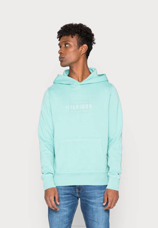 סווטשירט קפוצ'ון עם רוכסן דגל ליניארי NX205620 בריאנט ירוק Tommy Hilfiger