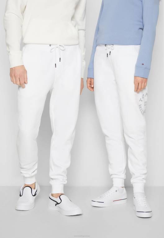 מכנסי טרנינג גרפיים עגולים ליוניסקס NX205623 לבן Tommy Hilfiger