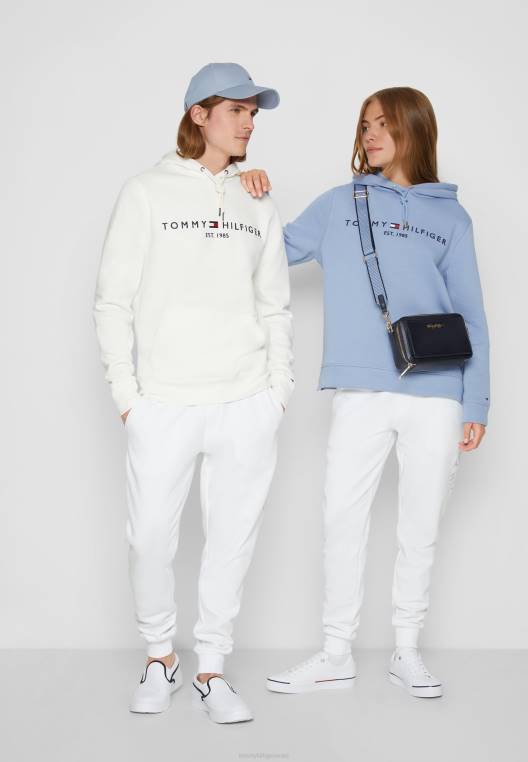 מכנסי טרנינג גרפיים עגולים ליוניסקס NX205623 לבן Tommy Hilfiger