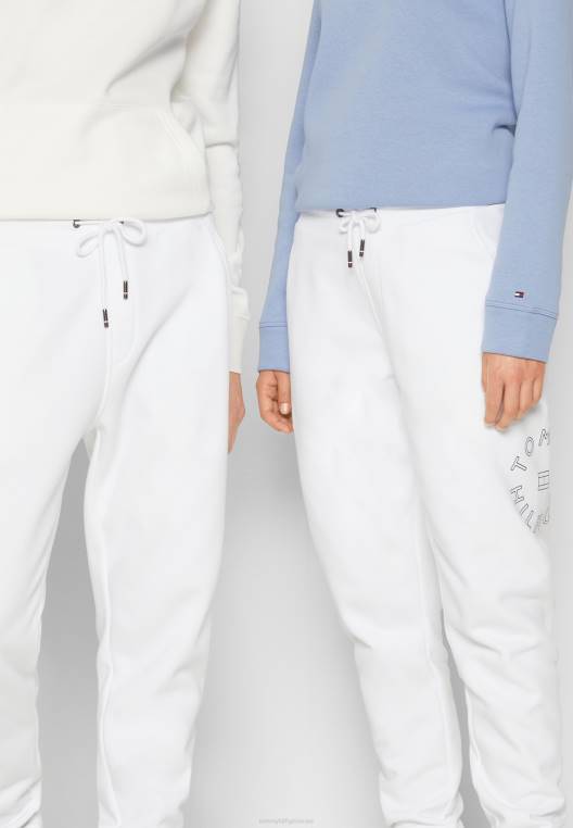מכנסי טרנינג גרפיים עגולים ליוניסקס NX205623 לבן Tommy Hilfiger
