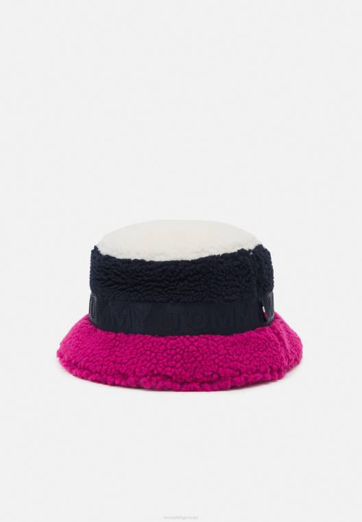 כובע כובע דלי בנות נוער NX205625 בלוק מגנטה אקסצנטרי Tommy Hilfiger