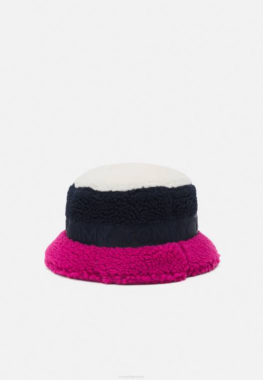 כובע כובע דלי בנות נוער NX205625 בלוק מגנטה אקסצנטרי Tommy Hilfiger