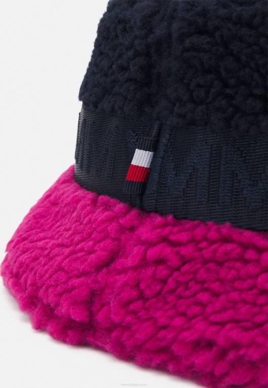 כובע כובע דלי בנות נוער NX205625 בלוק מגנטה אקסצנטרי Tommy Hilfiger