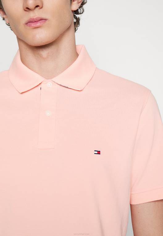 חולצת פולו רגילה מתחת לצווארון NX205627 אפרסק שקיעה Tommy Hilfiger