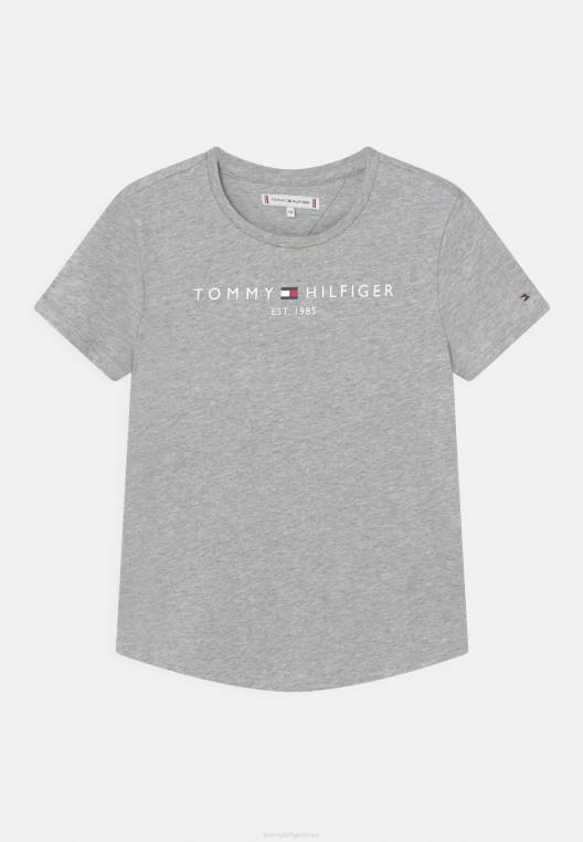 חולצת טריקו חיונית בהדפס טי NX205657 אפור בהיר Tommy Hilfiger