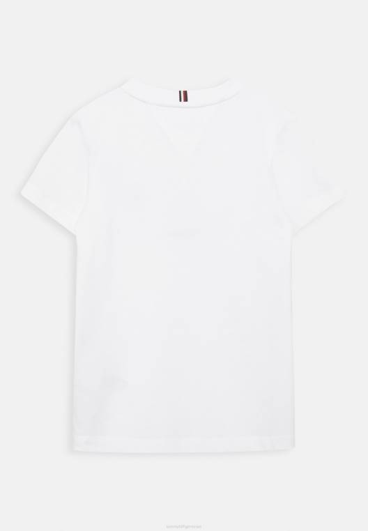 חולצת טריקו בסיסית לשני המינים מונוגרמה NX205659 לבן Tommy Hilfiger