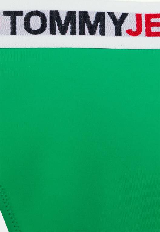 תחתוני ביקיני חצופים עם רגל גבוהה NX205685 ירוק ראשוני Tommy Hilfiger