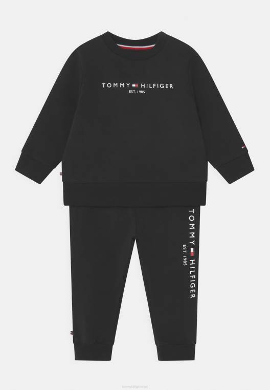 סט חליפת צוות חיוני לתינוקות אימונית יוניסקס NX205689 שָׁחוֹר Tommy Hilfiger