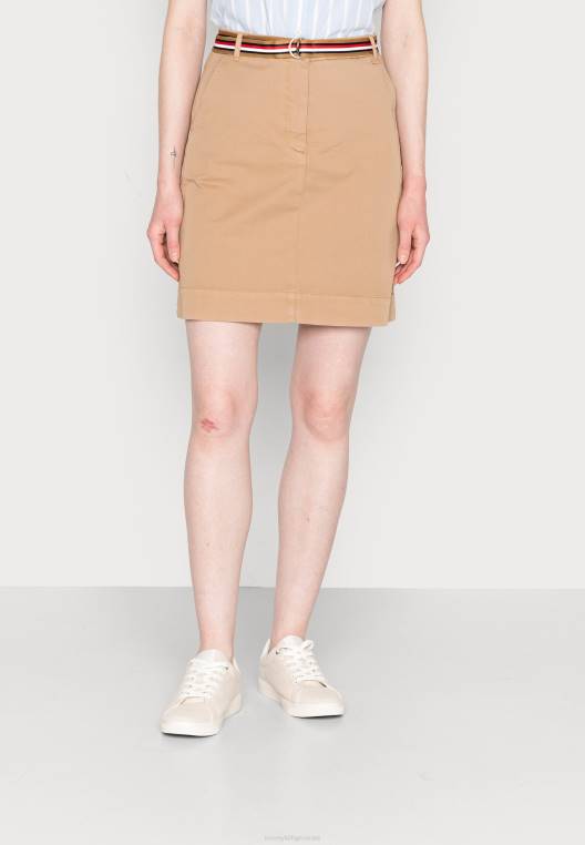 חצאית מיני חצאית NX205701 בז' Tommy Hilfiger