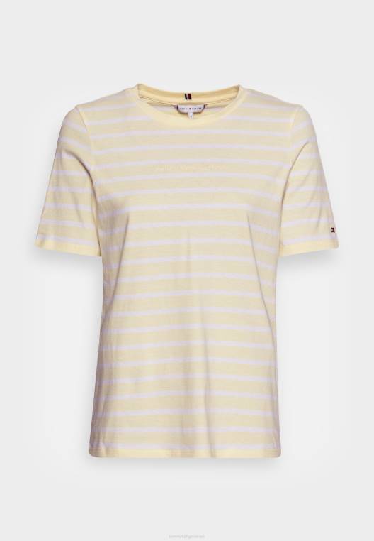 חולצת טי רגילה בהדפס טי NX205702 ברטון stp/לימון טוויסט לבן Tommy Hilfiger